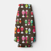 抽象芸術レトロな魚の水中パターン2 ボトルクーラー (正面)