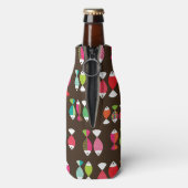 抽象芸術レトロな魚の水中パターン2 ボトルクーラー (ボトル裏面)