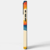抽象芸術レトロオレンジブルーウェーストライプブはっきりしたモダンー Case-Mate iPhoneケース (裏面 / 左)