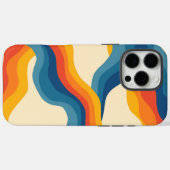 抽象芸術レトロオレンジブルーウェーストライプブはっきりしたモダンー Case-Mate iPhoneケース (裏面 (横))