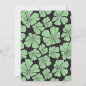 抽象芸術レトロカモミールフローラピンク誕生日 招待状 (裏面)