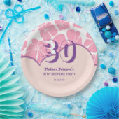 抽象芸術レトロカーネーションピンクカモミール誕生日 ペーパープレート (パーティー)