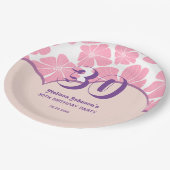 抽象芸術レトロカーネーションピンクカモミール誕生日 ペーパープレート (アングル)