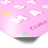 抽象芸術レトロクリスマスピンクホリデーデコール名門私立校風の フォトプリント            (角)