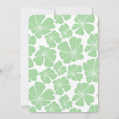 抽象芸術レトログリーンカモミールフラワー誕生日 招待状 (裏面)