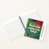 抽象芸術レトログリーンレッドWHATアザゴッドことわざ祈りの言葉 ノートブック (内部)