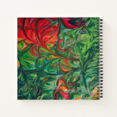 抽象芸術レトログリーンレッドWHATアザゴッドことわざ祈りの言葉 ノートブック (裏面)