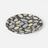 抽象芸術レトログレーベージュパステル海の小石 ペーパープレート (アングル)