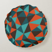 抽象芸術レトロジオメトリ背景 – ヴィンテージ ラウンドクッション (裏面)