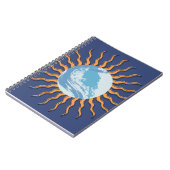 抽象芸術レトロスタイル太陽光線 ノートブック (左側)