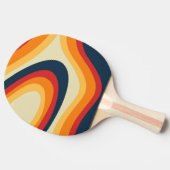 抽象芸術レトロスタイル波デザイン 卓球ラケット (横)