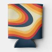 抽象芸術レトロスタイル波デザイン 缶クーラー (正面)