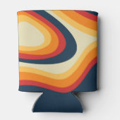 抽象芸術レトロスタイル波デザイン 缶クーラー (裏面)