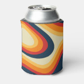 抽象芸術レトロスタイル波デザイン 缶クーラー (缶裏面)