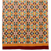 抽象芸術レトロトレンディースクウェアコレクション シャワーカーテン (正面)