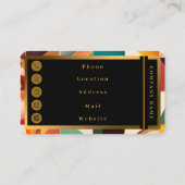 抽象芸術レトロトレンディースクウェアコレクション 名刺 (裏面)