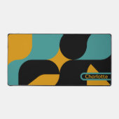 抽象芸術レトロパターン(の模様が)あるパーソナライズされた デスクマット (正面)