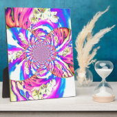 抽象芸術レトロピンクフローラマンダラピンク フォトプラーク (側面)