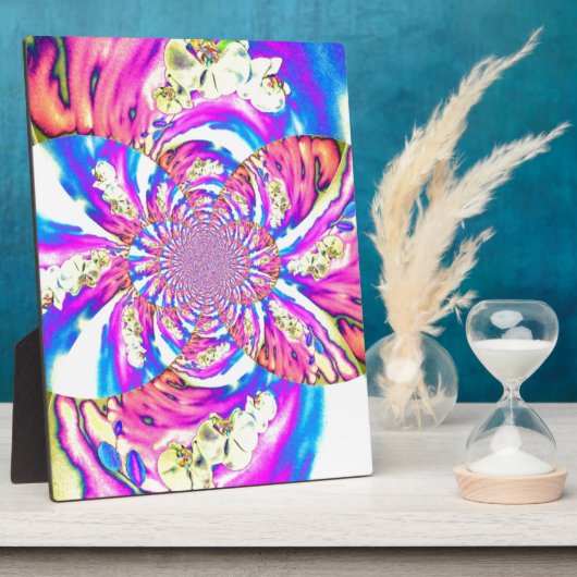 抽象芸術レトロピンクフローラマンダラピンク フォトプラーク (側面)