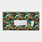 抽象芸術レトロファンク デスクマット (キーボード&マウス)