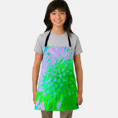抽象芸術レトロフラワーインラベンダーライムグリーン エプロン (インサイチュ)