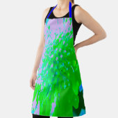 抽象芸術レトロフラワーインラベンダーライムグリーン エプロン (インサイチュ)