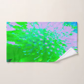 抽象芸術レトロフラワーインラベンダーライムグリーン バスタオルセット (ハンドタオル)