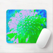 抽象芸術レトロフラワーインラベンダーライムグリーン マウスパッド (マウス)