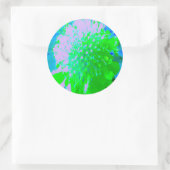 抽象芸術レトロフラワーインラベンダーライムグリーン ラウンドシール (バッグ)