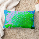 抽象芸術レトロフラワーインラベンダーライムグリーン ランバークッション (ブランケット)