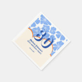 抽象芸術レトロブルーカモミールフラワー誕生日 スタンダードカクテルナプキン (角)