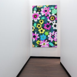 抽象芸術レトロボホ春の花ビバマゼンタ キャンバスプリント