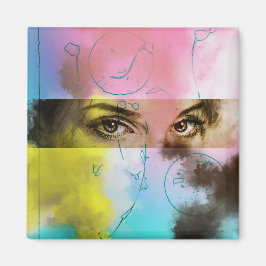 抽象芸術レトロポップ・アートのアートスクエアマグネット マグネット