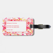 抽象芸術レトロマーブルピンクパーソナライズされた ラゲッジタグ (裏面横)