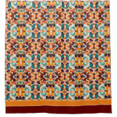 抽象芸術レトロモダンスクエアコレクション シャワーカーテン (正面)