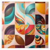 抽象芸術レトロモダンスクエアコレクション タイル (正面)