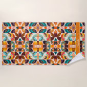抽象芸術レトロモダンスクエアコレクション ビーチタオル (正面)