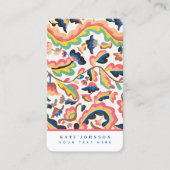 抽象芸術レトロヴィンテージソーシャルメディアQRコードロゴ 名刺 (正面)