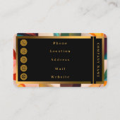 抽象芸術レトロ人気があるスクエアコレクション 名刺 (裏面)