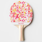 抽象芸術レトロ大理石パターンピンクパーソナライズされた 卓球ラケット (正面)