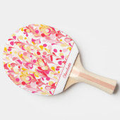 抽象芸術レトロ大理石パターンピンクパーソナライズされた 卓球ラケット (横)