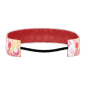 抽象芸術レトロ大理石パターンピンクレッドイエロー アスレチックヘッドバンド (裏面)