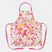 抽象芸術レトロ大理石パターンピンクレッドイエロー エプロン (正面)