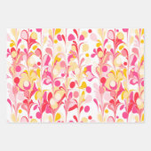 抽象芸術レトロ大理石パターンピンクレッドイエロー ラッピングペーパーシート (正面2)