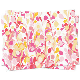 抽象芸術レトロ大理石パターンピンクレッドイエロー 薄葉紙