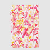 抽象芸術レトロ大理石パターンピンク ゴルフタオル (正面)