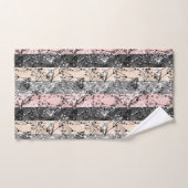 抽象芸術レトロ小さな花葉のフローラ枝 バスタオルセット (ハンドタオル)