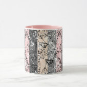 抽象芸術レトロ小さな花葉のフローラ枝 マグカップ (中央)