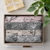 抽象芸術レトロ小さな花葉のフローラ枝 薄葉紙 (ギフト)