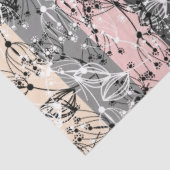 抽象芸術レトロ小さな花葉のフローラ枝 薄葉紙 (詳細)